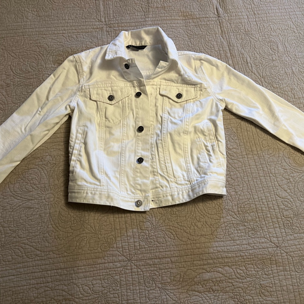 Armani Exchange White Jean Jacket